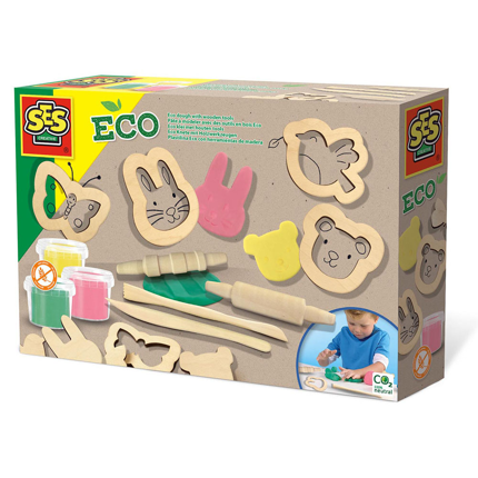 Pâte à modeler 3 × 90 g + outils en bois