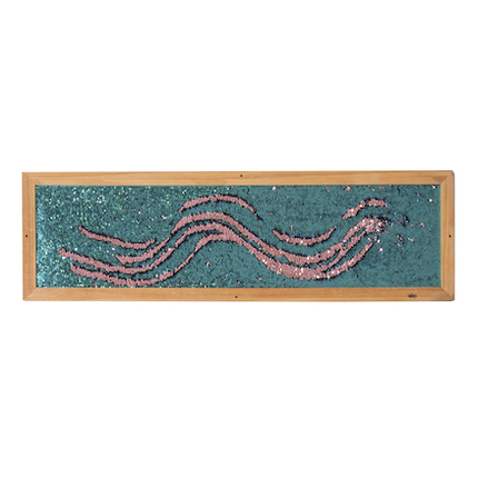 Panneau mural sensoriel long à sequins, bleu/rose