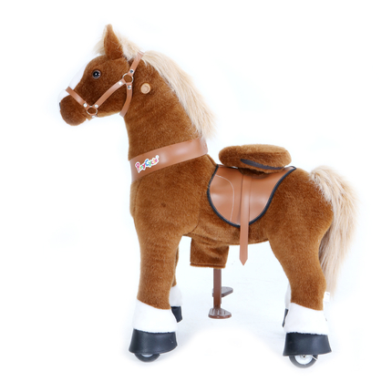 Cheval à chevaucher, marron clair liste blanche, S