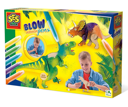 Kit d'activités feutres souffleurs - Dinosaures