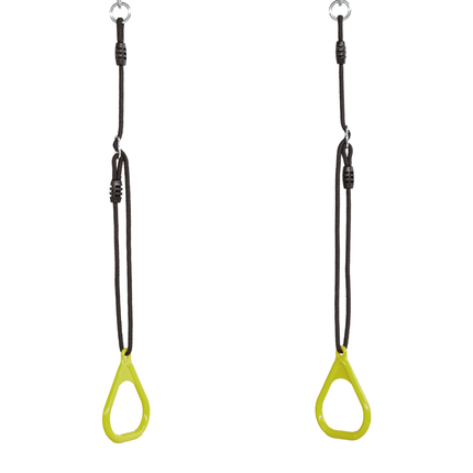 Anneaux de gym plastique - Lime, corde noire