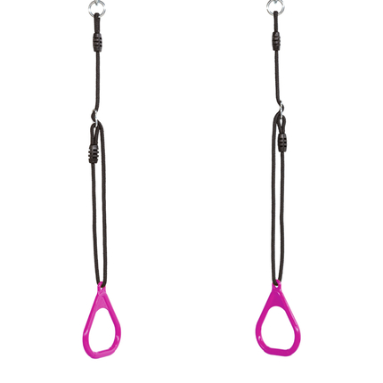 Anneaux de gym plastique - Rose, corde noire