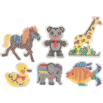 Plaques à picots medium - Animaux, 6 pièces