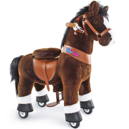 Cheval à chevaucher, marron foncé liste blanche, S
