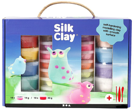 Coffret cadeau Silk Clay, 28 pots avec outils