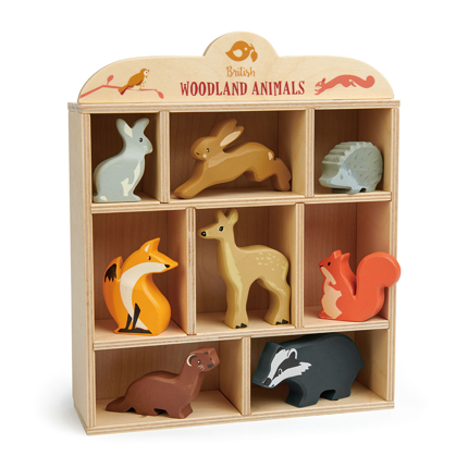 Animaux en bois Forêt, 8 pièces