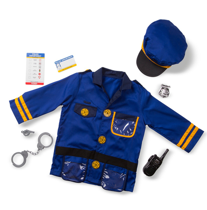 Costume policier avec accessoires, taille 3/6 ans