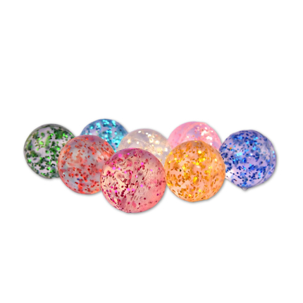 Balles rebondissantes Ø 3,2 cm - Glitter, 7 pièces