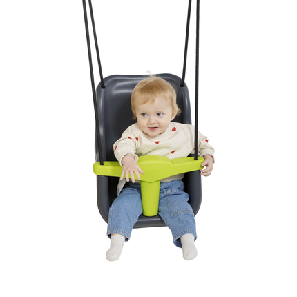 Siège bébé barre T - Anthracite/Lime, corde noire