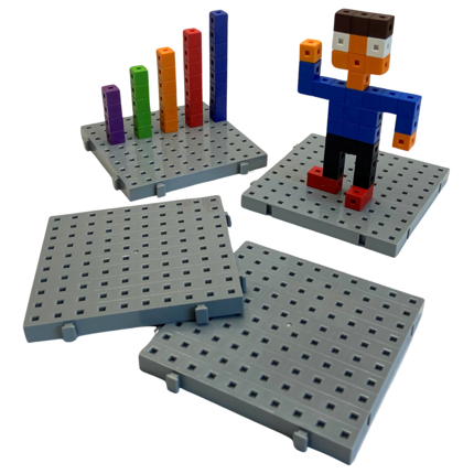 Plateau de construction Centicubes - Gris, 4 pcs