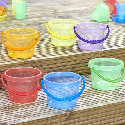 Seaux de couleur translucides, 6 pièces
