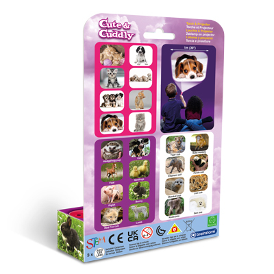Lampe torche projecteur + diapos - Animaux mignons
