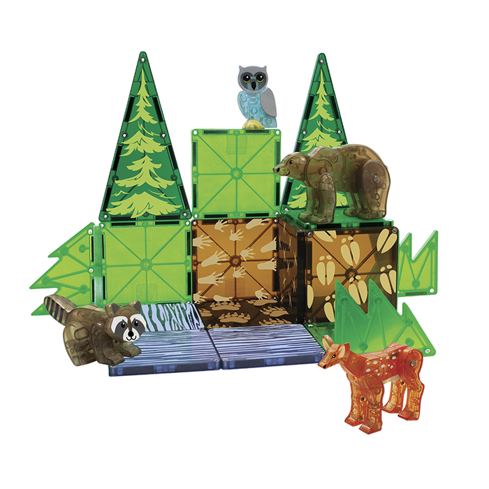 Magna-Tiles - Animaux de la forêt, 25 pièces