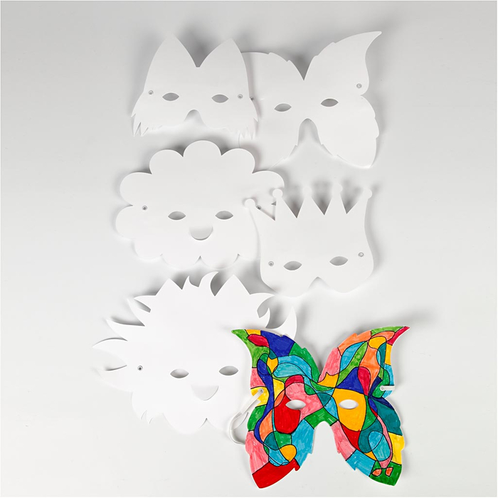 Masques en papier, 5 pièces