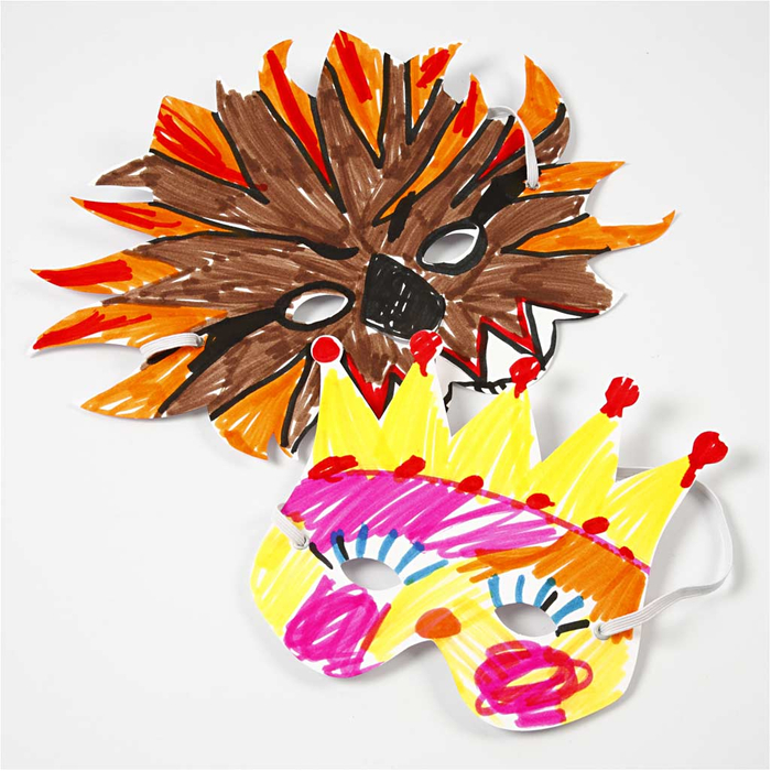 Masques en papier, 5 pièces
